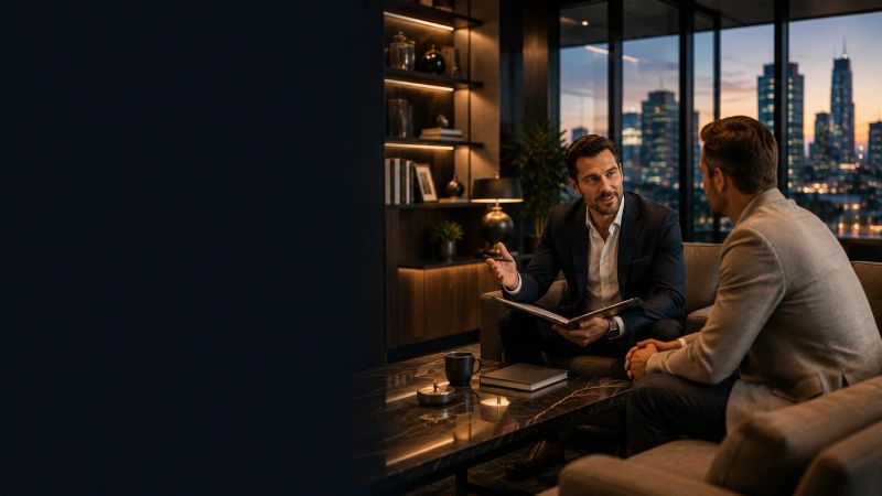 Refinancing home loan broker in Sydney reviewing loan options with client